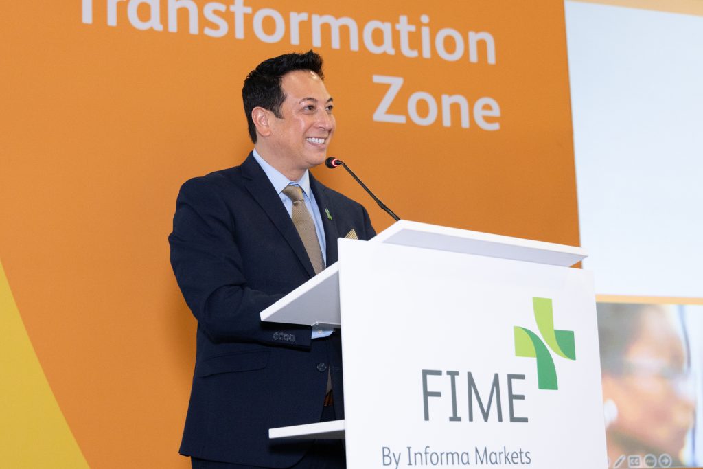 Kenneth C. Wong, MBA, FACHE, presenting at the FIME international healthcare conference